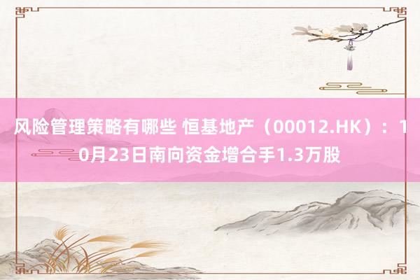 风险管理策略有哪些 恒基地产（00012.HK）：10月23日南向资金增合手1.3万股