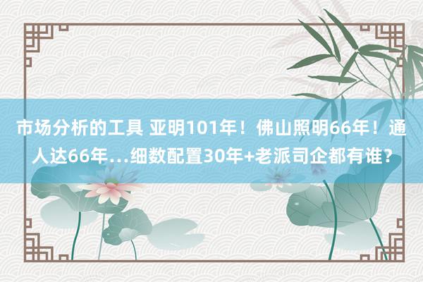 市场分析的工具 亚明101年！佛山照明66年！通人达66年…细数配置30年+老派司企都有谁？