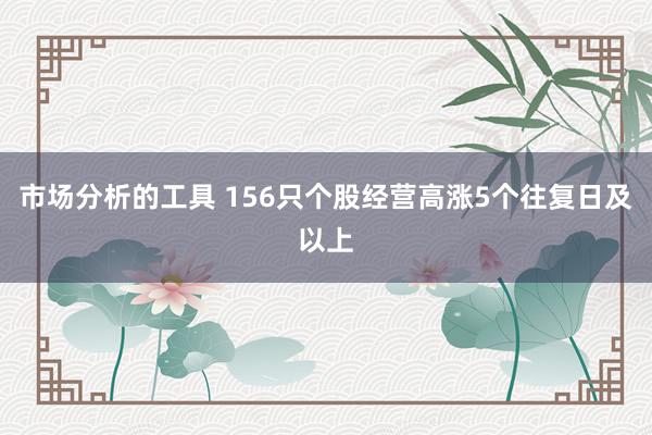 市场分析的工具 156只个股经营高涨5个往复日及以上