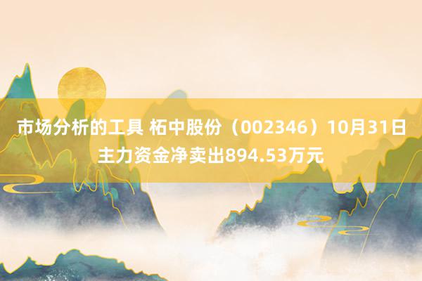 市场分析的工具 柘中股份（002346）10月31日主力资金净卖出894.53万元