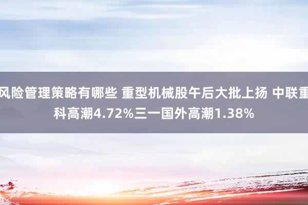 风险管理策略有哪些 重型机械股午后大批上扬 中联重科高潮4.72%三一国外高潮1.38%