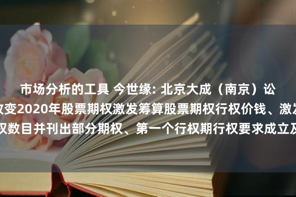 市场分析的工具 今世缘: 北京大成（南京）讼师事务所对至今世缘改变2020年股票期权激发筹算股票期权行权价钱、激发对象名单及股票期权数目并刊出部分期权、第一个行权期行权要求成立及变更已回购股份用途并刊出有关事项法律主张书现实纲要