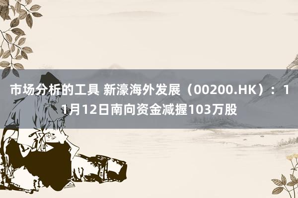 市场分析的工具 新濠海外发展（00200.HK）：11月12日南向资金减握103万股