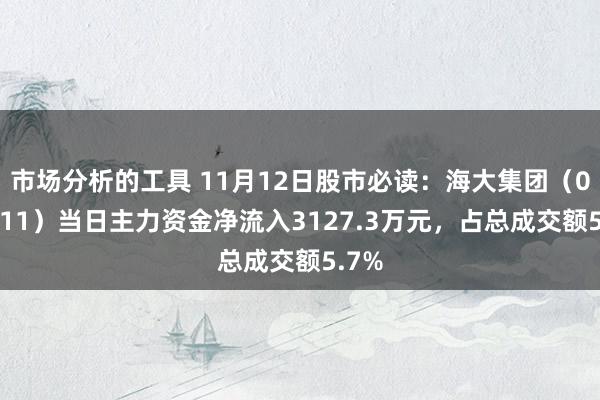 市场分析的工具 11月12日股市必读：海大集团（002311）当日主力资金净流入3127.3万元，占总成交额5.7%