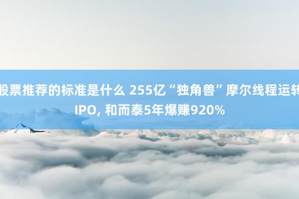 股票推荐的标准是什么 255亿“独角兽”摩尔线程运转IPO, 和而泰5年爆赚920%