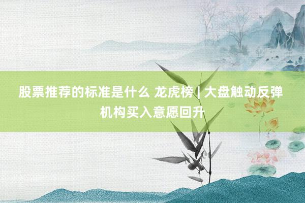 股票推荐的标准是什么 龙虎榜 | 大盘触动反弹 机构买入意愿回升