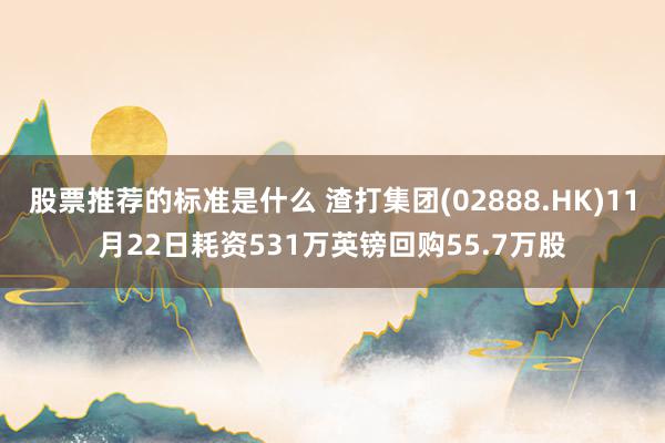 股票推荐的标准是什么 渣打集团(02888.HK)11月22日耗资531万英镑回购55.7万股