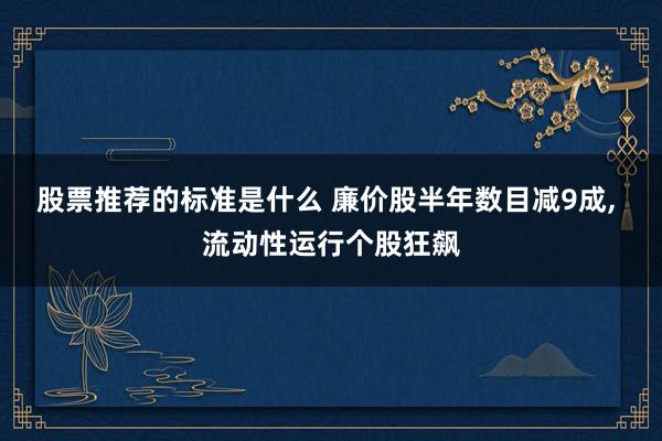 股票推荐的标准是什么 廉价股半年数目减9成, 流动性运行个股狂飙