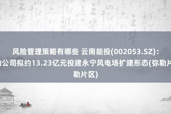 风险管理策略有哪些 云南能投(002053.SZ)：弥勒公司拟约13.23亿元投建永宁风电场扩建形态(弥勒片区)