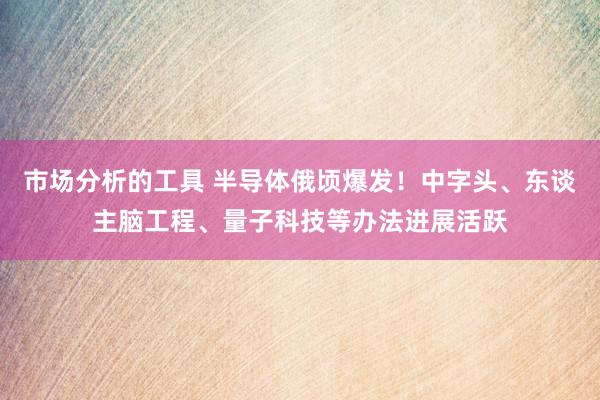 市场分析的工具 半导体俄顷爆发！中字头、东谈主脑工程、量子科技等办法进展活跃