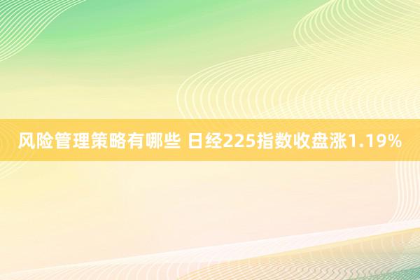 风险管理策略有哪些 日经225指数收盘涨1.19%