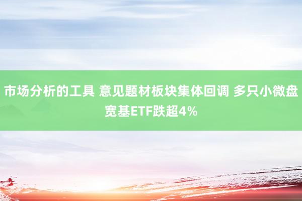 市场分析的工具 意见题材板块集体回调 多只小微盘宽基ETF跌超4%