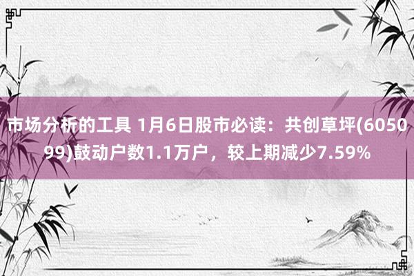 市场分析的工具 1月6日股市必读：共创草坪(605099)鼓动户数1.1万户，较上期减少7.59%