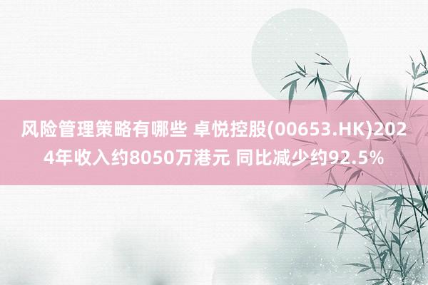 风险管理策略有哪些 卓悦控股(00653.HK)2024年收入约8050万港元 同比减少约92.5%